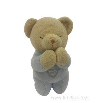 Plush Pray Bear For Baby Blue